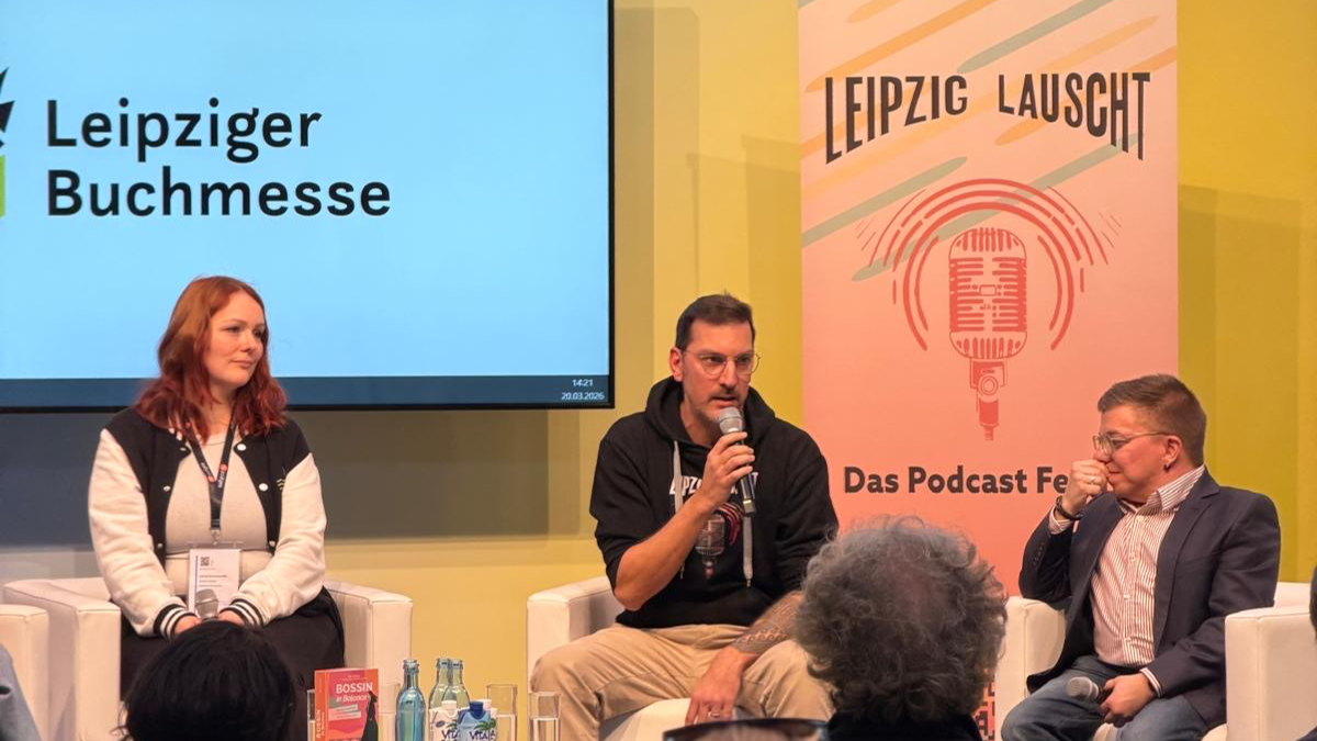 Bühnengespräch beim Podcastfestival Leipzig Lauscht
